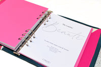 Compagnon A5 pour agenda et planner en liège bleu canard & simili cuir rose fuchsia - Shirley Chiche planner