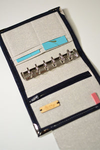 Milla Pocket planner A7 portefeuille en liège - Bleu marine & Shabby - Shirley Chiche